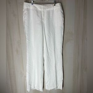 Banana Republic Martin fit 100% linen white lined pants, size 12